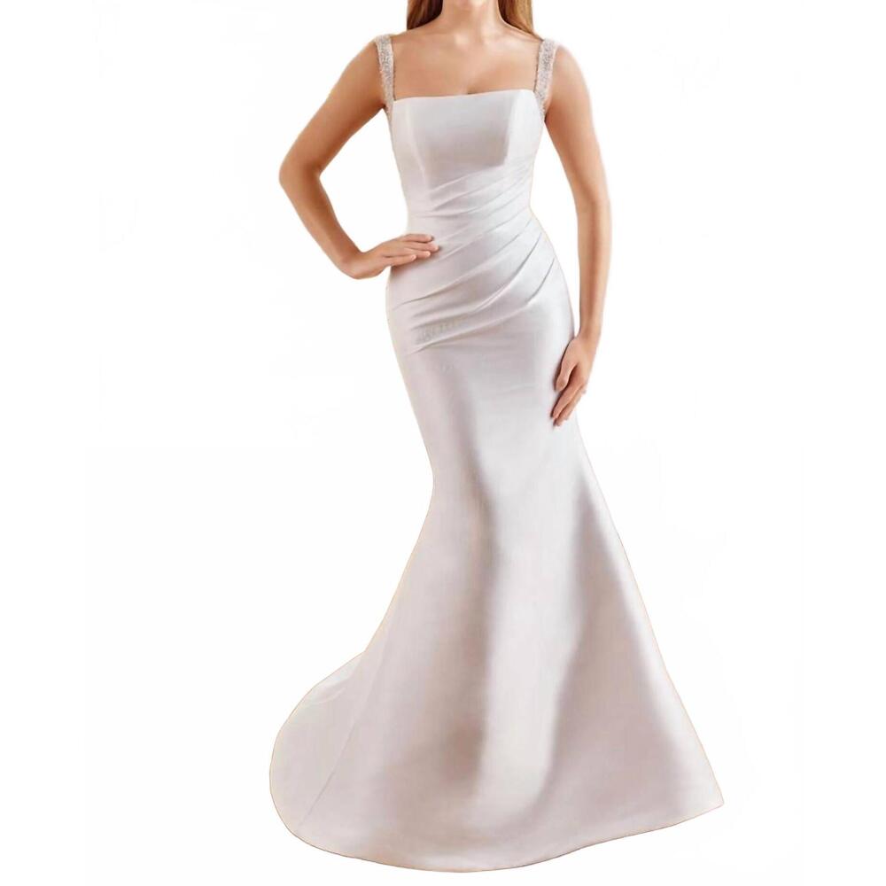 NEW MARTIN THORNBURG calla bridal trumpet gown in diamond white
